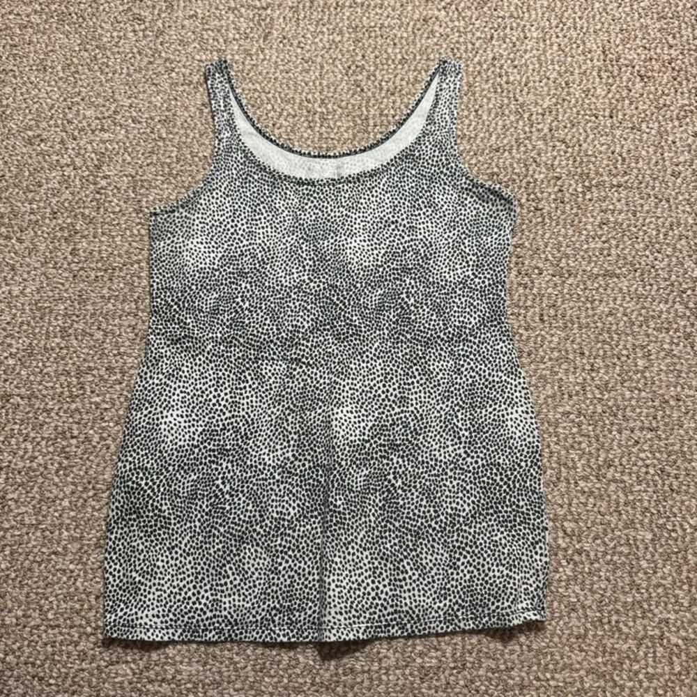 BumpStart by Motherhood Maternity Tank Top Black White Cheetah Print Medium